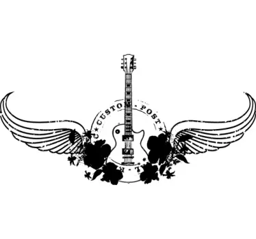 Adesivo murale simbolo chitarra elettrica - TenStickers
