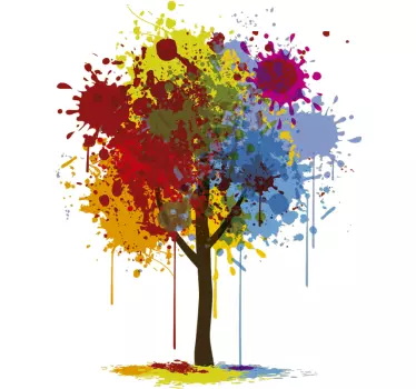 Sticker decorativo albero splash - TenStickers