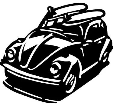 Sticker decorativo maggiolino surfer - TenStickers