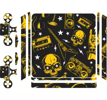 Adesivo ps4 teschi e chitarre - TenStickers