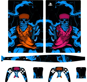 Adesivo ps5 stile graffiti teschi - TenStickers