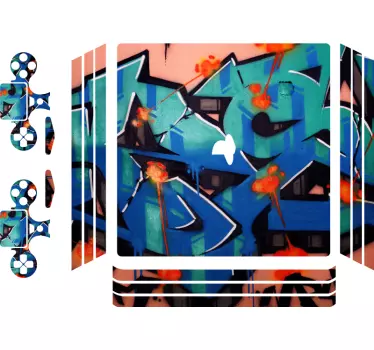 Adesivo ps4 motivo graffiti vibrante - TenStickers