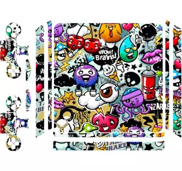 Adesivo ps4 forme colorate dinamiche - TenStickers