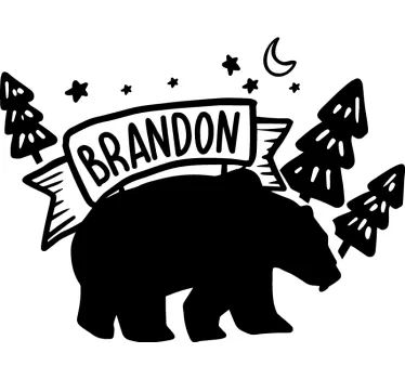 Adesivo per bambini orso e alberi - TenStickers