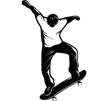 Adesivo sport estremo skateboarder che esegue trick - TenStickers