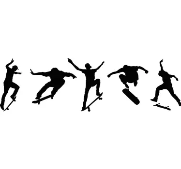 Adesivo sport estremo silhouette trucchi skateboard - TenStickers