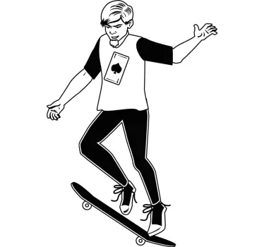 Adesivo sport estremo skateboarder in azione - TenStickers
