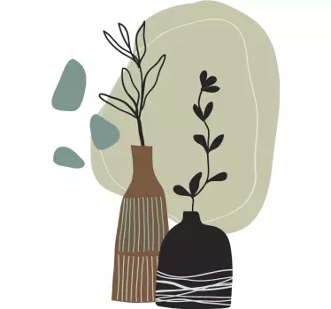 Adesivo decorativo vasi con verde - TenStickers