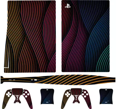 Adesivo ps5 linee curve vibranti - TenStickers