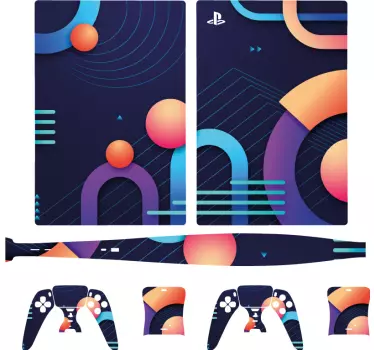 Adesivo ps5 forme artistiche geometriche - TenStickers