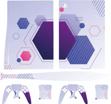 Adesivo ps5 elemento esagonale - TenStickers