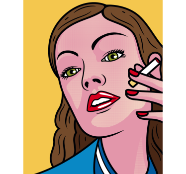 Adesivo per frigo faccia pop art vintage - TenStickers