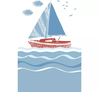 Sticker decorativo barca a vela - TenStickers