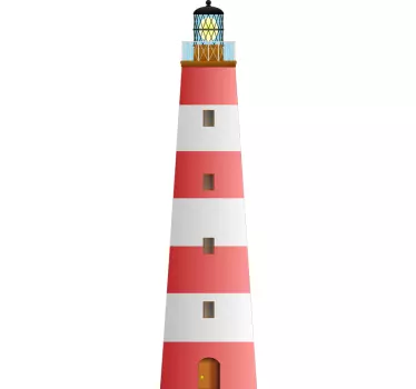 Sticker decorativo faro rosso e bianco - TenStickers