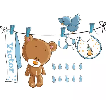 Adesivo bambini orsetto al vento - TenStickers