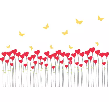 Adesivo cameretta cuoricini al vento - TenStickers