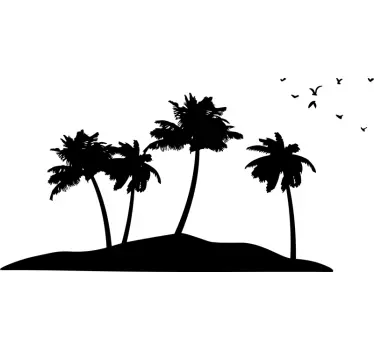 Sticker decorativo silhouette isola deserta - TenStickers
