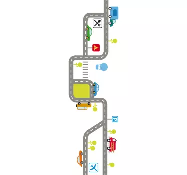 Adesivo bambini illustrazione traffico - TenStickers