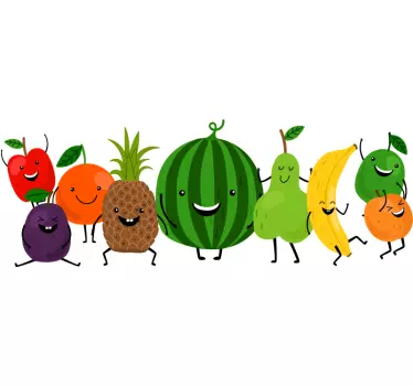Adesivo per frigo personaggi di frutta allegri - TenStickers