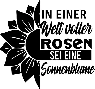 Adesivo decorativo design con citazione di girasole - TenStickers
