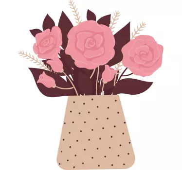 Adesivo fiore composizione di fiori rosa - TenStickers