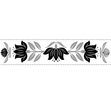 Greca adesiva composizione bordo botanico - TenStickers