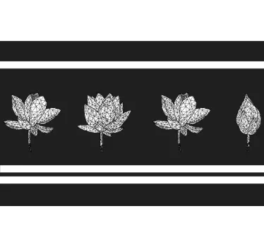 Greca adesiva motivo di fiori sottile - TenStickers