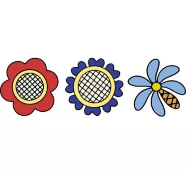 Adesivo per bici elementi floreali giocosi - TenStickers