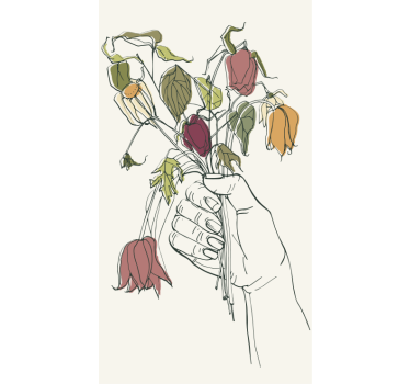 Adesivo per frigo bouquet floreale portatile - TenStickers