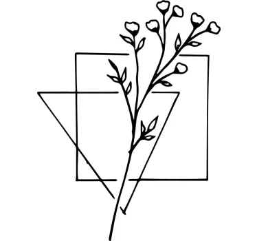 Adesivo decorativo elementi geometrici botanici - TenStickers