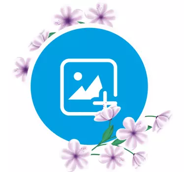 Adesivo decorativo cerchio fotografico floreale - TenStickers