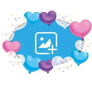 Adesivi animali per bambini palloncini a cuore colorati - TenStickers