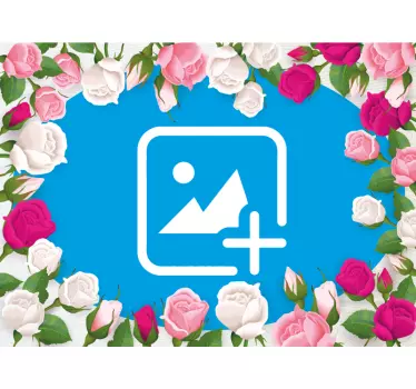 Adesivo decorativo immagine con rose circondate - TenStickers