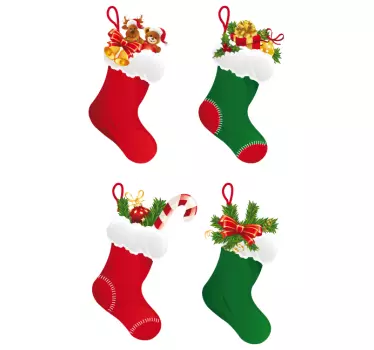 Sticker decorativo calze di Natale - TenStickers