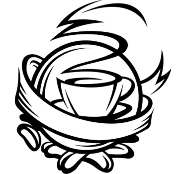 Sticker decorativo emblema caffè - TenStickers