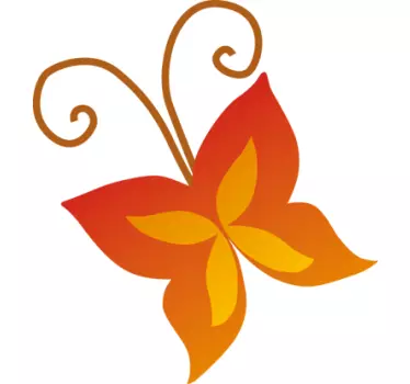 Adesivo bambini farfalla arancione - TenStickers