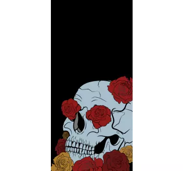 Adesivo huawei motivo teschio e rosa - TenStickers
