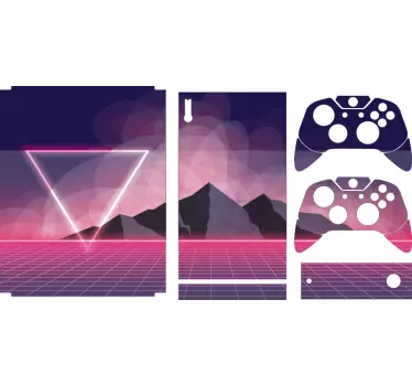 Adesivo xbox montagne geometriche retro - TenStickers