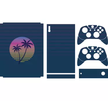 Adesivo xbox paesaggio tropicale al crepuscolo - TenStickers