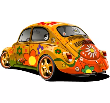 Sticker decorativo maggiolone hippie - TenStickers