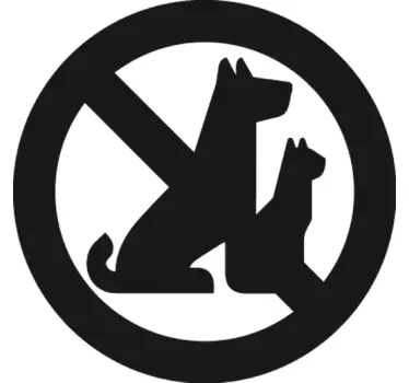 Sticker decorativo vietato cani e gatti - TenStickers
