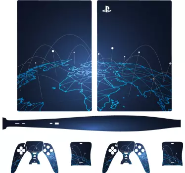 Adesivo ps5 tema connessione globale - TenStickers