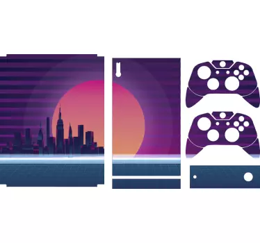 Adesivo xbox paesaggio urbano al tramonto - TenStickers