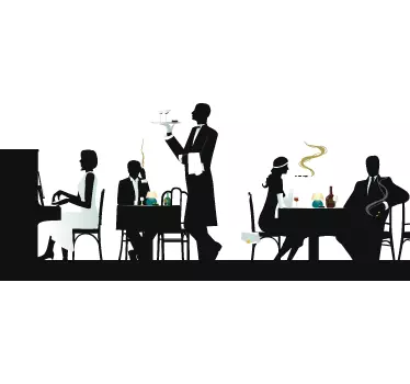Sticker decorativo scena ristorante - TenStickers