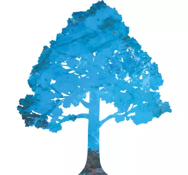 Adesivi animali per bambini albero foglioso blu - TenStickers