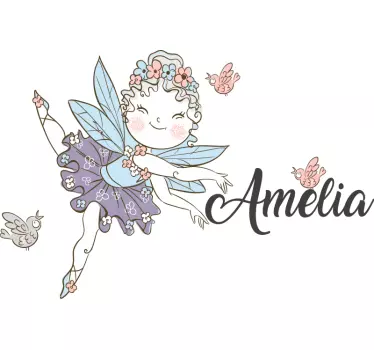 Adesivo per bambini fata incantata con farfalle - TenStickers