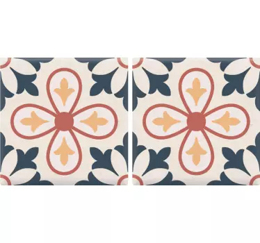 Adesivo decorativo piastrelle a motivi floreali - TenStickers