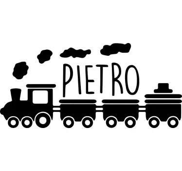 Adesivo per bambini treno con nome personalizzato - TenStickers