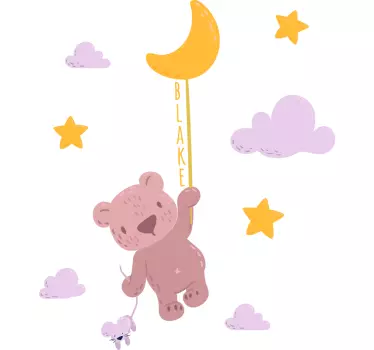 Adesivo per bambini orsetto palloncino adorabile - TenStickers