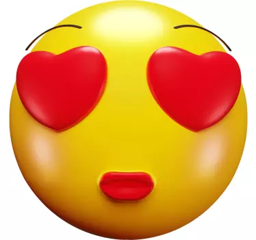 Adesivo cameretta neonato emoji con occhi a cuore - TenStickers